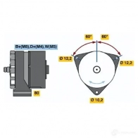 Генератор BOSCH 0120469025 DHUNY 304744 N1 (-) 28V 10/55A