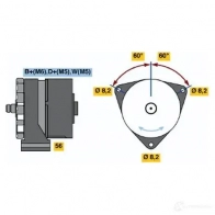 Генератор BOSCH 1423135494 MG873M 0120488292 K1 (-) 28V 10/35A