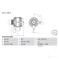 Генератор BOSCH 333472 U0XL97 0986083050 8 305 - Изображение 3