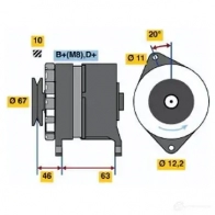 Генератор BOSCH 0120469710 5998898 N1 (R) 14V 37/85A PTZ0Q