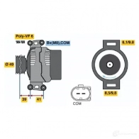 Генератор BOSCH 305009 H8P (>) 14V 115/180A 0121715012 AL0841N - Изображение 2