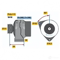 Генератор BOSCH 0986039431 Bmw 3 (E36) 3 Седан 2.5 325 tds 143 л.с. 1993 – 1998 394 3 JR3XY