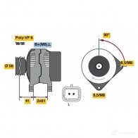 Генератор BOSCH NHW92Q1 Renault Laguna (BG) 2 Хэтчбек 1.8 16V (BG06. BG0J. BG0M) 116 л.с. 2001 – 2007 812 7 0986081270