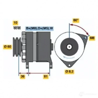 Генератор BOSCH 0986034010 332121 VL4FN 340 1