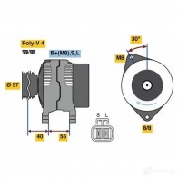 Генератор BOSCH LWWKA 0986080790 8 079 Hyundai Elantra (XD) 3 2000 – 2006