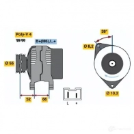 Генератор BOSCH 0986039991 39 99 Renault Twingo (C06) 1 Хэтчбек 1.2 (C063. C064) 55 л.с. 1993 – 1996 JZXQ4T