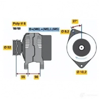 Генератор BOSCH Renault Megane 1 (BA, JA, EA, DA, LA) 1995 – 2002 414 3 WN7C3B 0986041431