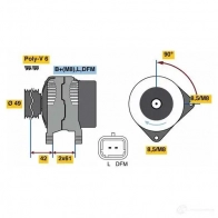 Генератор BOSCH Renault Laguna (BG) 2 Хэтчбек 1.8 16V (BG06. BG0J. BG0M) 116 л.с. 2001 – 2007 0986045110 45 11 48W4VU