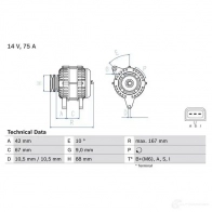 Генератор BOSCH 2DLGI8 333274 0986080390 803 9