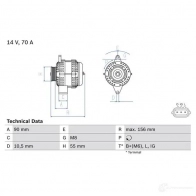 Генератор BOSCH 22A3H 0986045751 457 5 332944 - Изображение 2