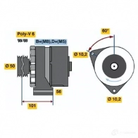 Генератор BOSCH 630FNZ 304806 0120469947 N1 (R) 14V 36/80A