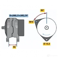 Генератор BOSCH Audi A8 (D2) 1 Седан 3.7 260 л.с. 1998 – 2002 NC (-) 14V 90-150A Z6F7I0 0123520027