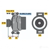 Генератор BOSCH 0123520023 64212574 NC (R) 14V 90-150A PREZM8