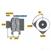 Генератор BOSCH K75JHJ 0123515003 NC (R) 14V 70/120A 305209 - Изображение 3