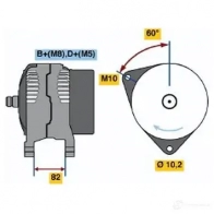 Генератор BOSCH 4L24X 0123510088 305198 NC (R) 14V 70-120A - Изображение 3