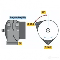Генератор BOSCH UL1RE NC (R) 14V 73/143A 0123510060 5999784