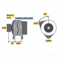 Генератор BOSCH 0986044771 447 7 332862 5VWB2HN