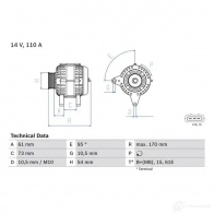 Генератор BOSCH 9BEQG 0986049430 333184 494 3 - Изображение 3