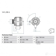 Генератор BOSCH 0986084750 1438227807 UHP0 OWC - Изображение 1