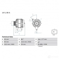 Генератор BOSCH 333498 8 339 PCURZ 0986083390 - Изображение 3