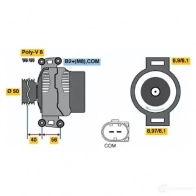 Генератор BOSCH OWSV0 Mercedes S-Class (W221) 3 Седан 3.0 S 300 (2254. 2254) 231 л.с. 2006 – 2013 H8P (>) 14V 115/180A 0121715006