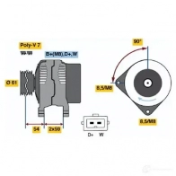 Генератор BOSCH 390 3 Ford Galaxy 1 (VX, VY, WGR) Минивэн 2.8 i V6 174 л.с. 1995 – 2000 0986039030 DDGNND3