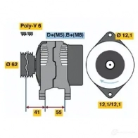 Генератор BOSCH 0986047771 Fiat Marea (185) 1 1996 – 2007 KY84SK 477 7