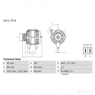 Генератор BOSCH 332923 RF268JK 0986045541 4 554 - Изображение 2