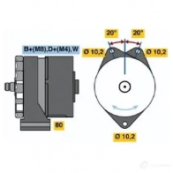Генератор BOSCH 0120469562 YL8BP0 304760 N1 (-) 28V 10/55A