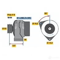 Генератор BOSCH 0124525016 E8 (>) 14V 75/140A 5999756 AL0813N - Изображение 3