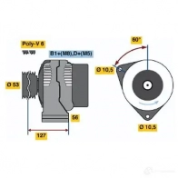 Генератор BOSCH 0124525143 305565 AL0813N E8 (>) 14V 75/140A - Изображение 3