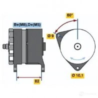 Генератор BOSCH 0120468019 N1 (-) 14V 40/110A 4ORDO Audi A6 (C4) 1 Седан 4.2 S6 Plus Quattro 326 л.с. 1996 – 1997