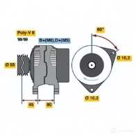 Генератор BOSCH 305071 TX54AH 0123212001 NC (R) 14V 60/90A