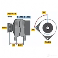 Генератор BOSCH 305232 MM61M 0123520014 NC (R) 14V 90-150A - Изображение 4