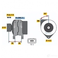 Генератор BOSCH 0986045661 Nissan Maxima (A32) 4 Седан 2.0 140 л.с. 1995 – 2000 1NSW8 456 6