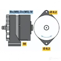 Генератор BOSCH 36 80 332296 UN6YNM 0986036800