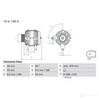 Генератор BOSCH 1437311241 0986085040 UNT MJ7G - Изображение 3