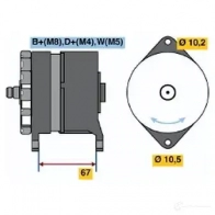Генератор BOSCH H2YQF6 N1 (-) 28V 10/55A 0120469920 304796
