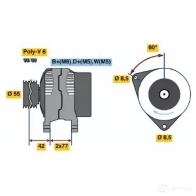 Генератор BOSCH Ford Escort 7 (FA, GAL, ANL) Универсал 1.4 CVH-PTE 73 л.с. 1995 – 1996 389 9 0986038990 XXD2XN