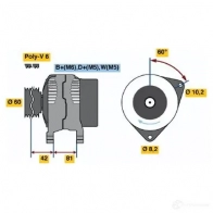 Генератор BOSCH 0123320014 KC (R) 14V 50/90A Ford Scorpio 2 (FE, GFR, GNR) 1994 – 1998 XWC4GCB