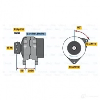 Генератор BOSCH Opel Vectra (B) 2 Седан 2.6 i V6 (F19) 170 л.с. 2000 – 2002 E8 (>) 14V 75/140A 0124525012 VTWV98