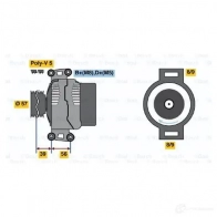 Генератор BOSCH Y856Y8F E6 (>) 14V 70/125A 0124425036 305444 - Изображение 3
