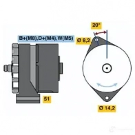 Генератор BOSCH N1 (-) 14V 29/90A 304775 8IPAOX 0120469749 - Изображение 2
