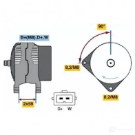Генератор BOSCH Audi A3 (8L) 1 1996 – 2003 AFI18R KC (R) 14V 40/70A 0123310032
