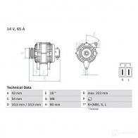 Генератор BOSCH 0986045561 G0XC1RE 332925 4 556 - Изображение 3