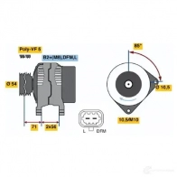 Генератор BOSCH 0124425060 305451 4DLLI M6E (>) 14V 70/120A - Изображение 6