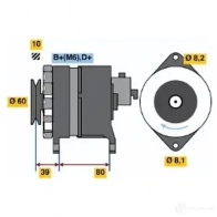 Генератор BOSCH 0120488012 304826 K1 (R) 14V 28/70A OKW4P