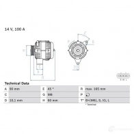 Генератор BOSCH 1193469215 843 9 0986084390 6XKPIN - Изображение 3