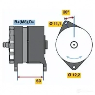 Генератор BOSCH 3NA7Z91 N1 (-) 14V 34/90A 0120469860 304788