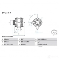 Генератор BOSCH 333477 83 13 0986083130 MQDGLA0 - Изображение 3